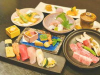 旬味菜々会席～近江牛(A5)の陶板焼・握り寿司～